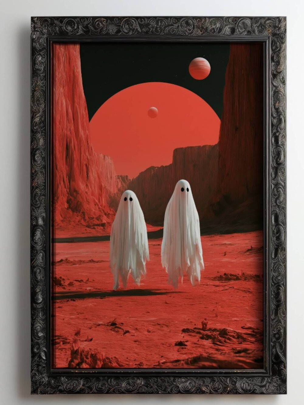 8.5"x11" Ghosts on Mars | Surreal Halloween Art | Cosmic Ghosts